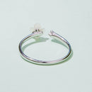 925 Sterling Silver White Gold Plated Ring with Nacre and CZ for Women-4