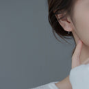 925 Sterling Silver Plated Platinum Earrings Love Size 0.4cm x 0.6cm for Women-5