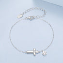 925 Sterling Silver Bracelets with Pavé Setting CZ, Length 15+6cm, White Gold Plated for Women-3