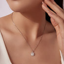 925 Sterling Silver Moissanite 1.4x1.0cm White Gold Plated Necklace 40+5cm for Women-5