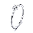 925 Sterling Silver Ring Size 6.0 with CZ and Platinum Plating for Women-1