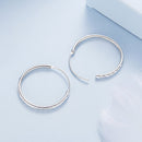925 Sterling Silver Earrings for Women - White Gold Plated, 2.3x0.2 cm-4