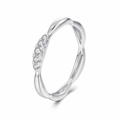 925 Sterling Silver Moissanite Ring with 0.15-0.2cm Gems for Women - Size 6
