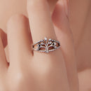 925 Sterling Silver Oxidized Pavé CZ Ring for Women-5