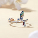 925 Sterling Silver Enamel Pavé Setting Ring for Women-4