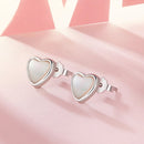 925 Sterling Silver White Shell Plated White Gold Earrings Size 7*8mm-3