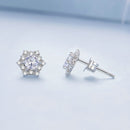 925 Sterling Silver Pavé Setting CZ Platinum Plated Earrings-5