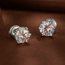 925 Sterling Silver 6.5mm Moissanite Earrings for Women-7