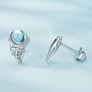 925 Sterling Silver Plated Moonstone Earrings with CZ for Women-4