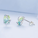925 Sterling Silver Transparent Glass Earrings for Women-4