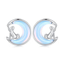 925 Sterling Silver Earrings with Transparent Glass, 13mm x 12mm for Women-4