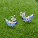 925 Sterling Silver Enamel Pavé Cz Earrings for Women-3