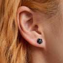 925 Sterling Silver Earrings with Turquoise and Black Gold Finish-7
