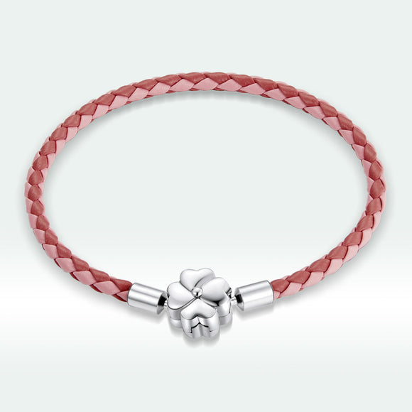 925 Sterling Silver Oxidized Leather Bracelet 17cm for Men