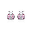 925 Sterling Silver Earrings with Pavé Setting CZ 1x0.9cm for Women-1