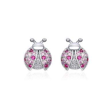 925 Sterling Silver Earrings with Pavé Setting CZ 1x0.9cm for Women