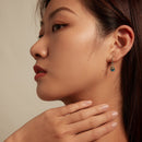 S925 Sterling Silver Oxidized Earrings with Transparent Glass & Main Stone for Women-7