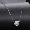 925 Sterling Silver Moissanite 0.5 Carat White Gold Plated Necklace for Women-2