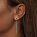 925 Sterling Silver White Gold Plated Shell Pearl Earrings-7