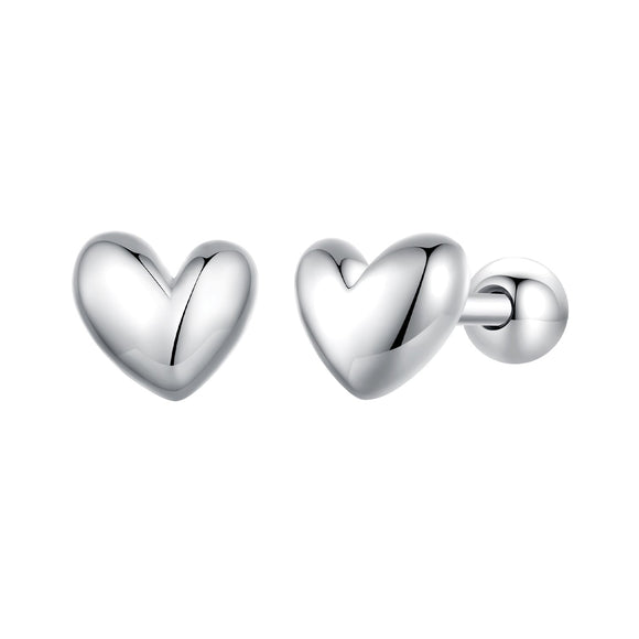 925 Sterling Silver Plated Platinum 5mm Earrings for Women