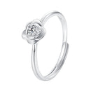 925 Sterling Silver White Gold Plated Moissanite Ring Size E for Women-2