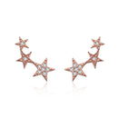 925 Sterling Silver Plated Rose Gold Pavé Setting CZ Earrings for Women-1