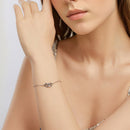 925 Sterling Silver White Gold Plated Chain Bracelet for Women-6