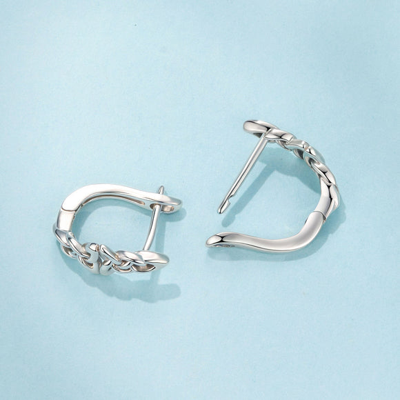 925 Sterling Silver Oxidized Silver Hoop Earrings 1.4*0.5cm for Women