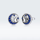 925 Sterling Silver Oxidized CZ Pavé Earrings-4