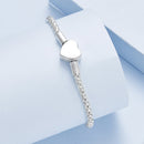 925 Sterling Silver Bracelet 17cm Heart-shaped 1.0cm for Women-3