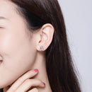 925 Sterling Silver Earrings with Oxidized Finish and Pavé Setting-7