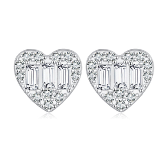 925 Sterling Silver Earrings with Pavé Set CZ
