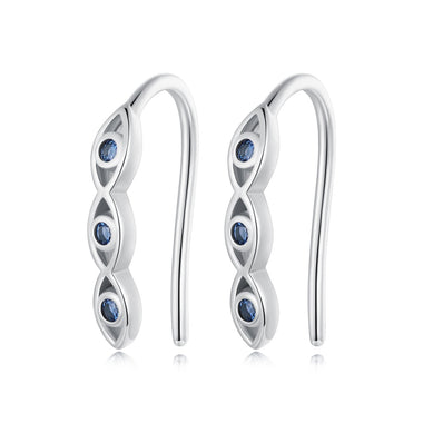 925 Sterling Silver CZ Pavé Earrings 13*2mm for Women - 0