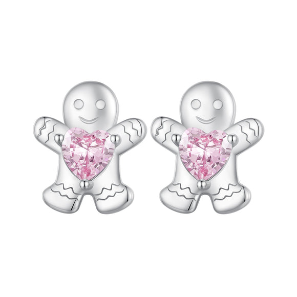 925 Sterling Silver Earrings with Pavé Setting CZ - 10x9mm for Women