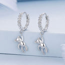 925 Sterling Silver Plated Platinum Earrings-2