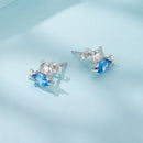 925 Sterling Silver 0.8cm White Gold Plated CZ Earrings for Women-3