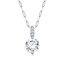 925 Sterling Silver Necklace with Pavé Setting CZ - Adjustable Length, Platinum Plated - Women's Jewelry-1