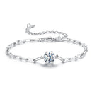 925 Sterling Silver Plated White Gold Moissanite Bracelet 15+6cm for Women-1