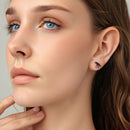 925 Sterling Silver Earrings with Pavé Setting CZ in Black Gold - Size 0.8*1.1cm for Women-7