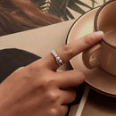 925 Sterling Silver White Gold Plated Freshwater Pearl Ring Size 6 for Women-8