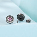 925 Sterling Silver Earrings with Black Gold Plating and CZ-3
