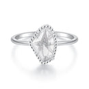 925 Sterling Silver Ring with Transparent Glass and CZ, 0.15cm Width, for Women-1