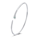 S925 Sterling Silver Bracelet with Pavé Setting CZ 6cm Diameter for Women-1
