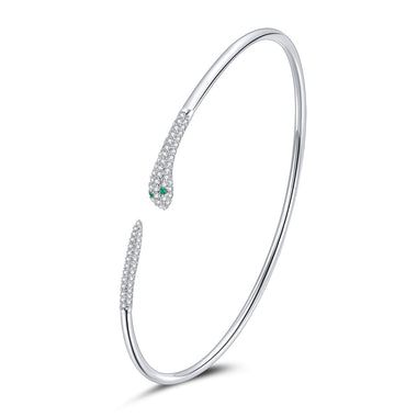 S925 Sterling Silver Bracelet with Pavé Setting CZ 6cm Diameter for Women