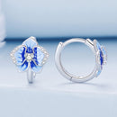 925 Sterling Silver Earrings with Enamel and Pavé Setting, 10mm for Women-5