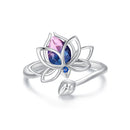 925 Sterling Silver Pavé Setting CZ & Synthetic Tourmaline Ring for Women-4