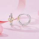 925 Sterling Silver Plated White Gold & Gold Hoop Earrings for Women-2