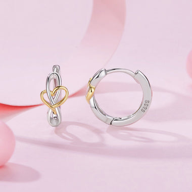 925 Sterling Silver Plated White Gold & Gold Hoop Earrings for Women - 0