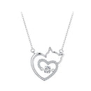 925 Sterling Silver Necklace with 19*18mm Pavé Setting CZ Pendant-1