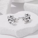 925 Sterling Silver Brass White Gold Plated Earrings with CZ for Women-3